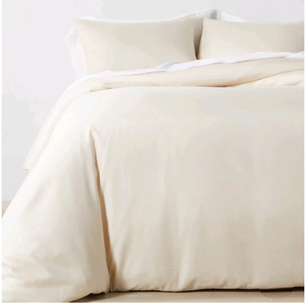 Casaluna 3pc Full/Queen Lyocell Cotton Blend Duvet & Sham Set Cream